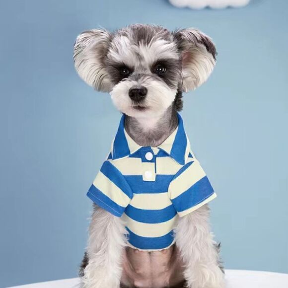 Super Cute Dog Striped Polo NWT - Picture 1 of 3